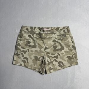 Victoria's Secret Shorts Womens 2/5 Beige Camouflage Chino Twill Pockets Casual